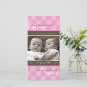 TWINS FOTO GEBOORTE AANKONDIGING :: harmonie 6P (Staand voorkant)