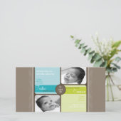 TWINS FOTO GEBOORTEAANKONDIGING :: gekoesterd 2L Aankondiging (Staand voorkant)