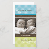 TWINS FOTO GEBOORTEAANKONDIGING :: harmonie 3P Aankondiging (Voorkant / Achterkant)