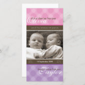 TWINS FOTO GEBOORTEAANKONDIGING :: harmonie 4P Aankondiging (Voorkant / Achterkant)