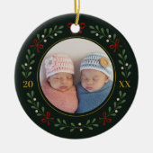 Twins Fotokrans Ornament – Donkergroen (Voorkant)