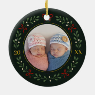 Twins Fotokrans Ornament – Donkergroen