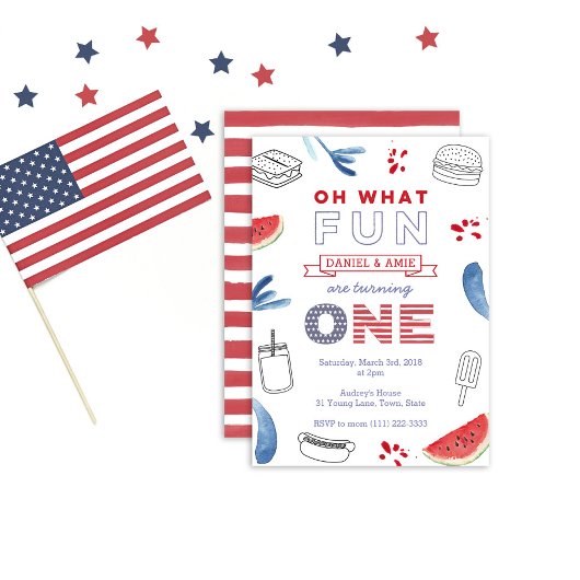 Twins Fun om een eerste verjaardag te zijn Kaart