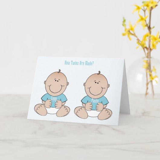 Twins Funny Gefeliciteerd Kaart (Gele Bloem)