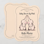 Twins Gender Neutral Baby shower by Mail Peach Kaart (Voorkant / Achterkant)