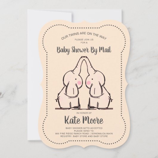 Twins Gender Neutral Baby shower by Mail Peach Kaart (Voorkant)