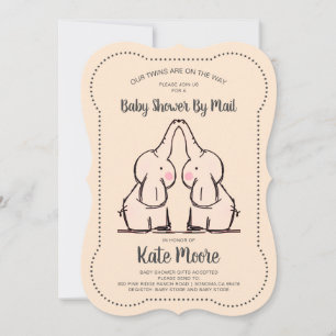 Twins Gender Neutral Baby shower by Mail Peach Kaart