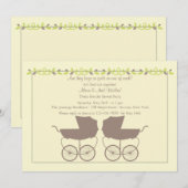 Twins Gender Reopenbaart Uitnodiging (Voorkant / Achterkant)