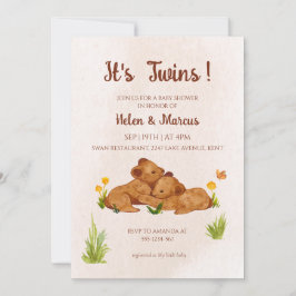 Twins genderneutraal baby shower kaart