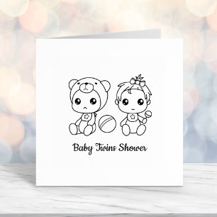 Twins Girl Beer Baby shower Zelfinktende Stempel