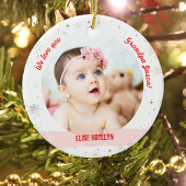 Twins Girl Boy Foto's opa First KerstBaby Keramisch Ornament