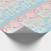 Twins Girl en Boy Baby shower Cadeaupapier (Hoek)