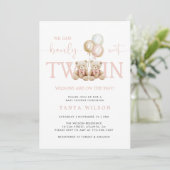 Twins Girl Teddy Bear Barly Wait Baby shower Kaart (Staand voorkant)