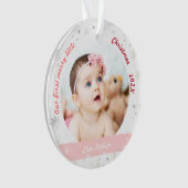 Twins Girls 2 Foto's First Merry Little Kerstmis Ornament (voorkant)