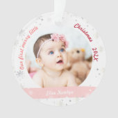 Twins Girls 2 Foto's First Merry Little Kerstmis Ornament (voorkant)