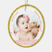 Twins Girls Foto's Godmoeder eerste kerstBaby Keramisch Ornament (Links)