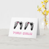 Twins Girls Gefeliciteerd Kaart (Gele Bloem)