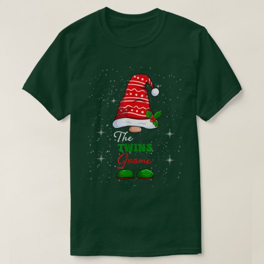 Twins Gnome Family Matching met Kerstmis Funny Paj T-shirt (Design voorkant)