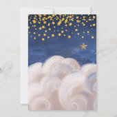 Twins Golden Stars Baby shower Invitation Kaart (Achterkant)