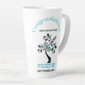 Twins Grandmoeder to be roze Blue Family Tree Latte Mok (Rechterhoek)
