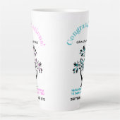 Twins Grandmoeder to be roze Blue Family Tree Latte Mok (Voorkant)