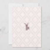 Twins Gray and Pink Floral Bunny Shower Invitation Kaart (Achterkant)