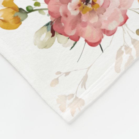 Twins Groei Tracker Waterverf Bloemen Pasgeborene Fleece Deken (Hoek)