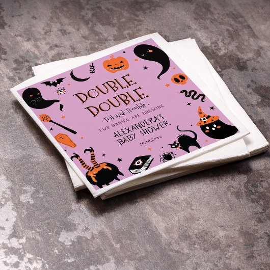 Twins Halloween Baby shower Servet