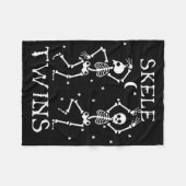 Twins Halloween Matching Skeletwins Grappig Dansen Fleece Deken (Voorkant (Horizontaal))