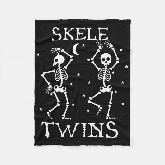 Twins Halloween Matching Skeletwins Grappig Dansen Fleece Deken (Voorkant)