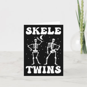 Twins Halloween Matching Skeletwins Grappig Dansen Kaart