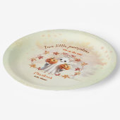 Twins Halloween Pumpkin Ghost Unisex Baby shower Papieren Bordje (Gekanteld)