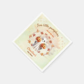 Twins Halloween Pumpkin Ghost Unisex Baby shower Servet (Hoek)