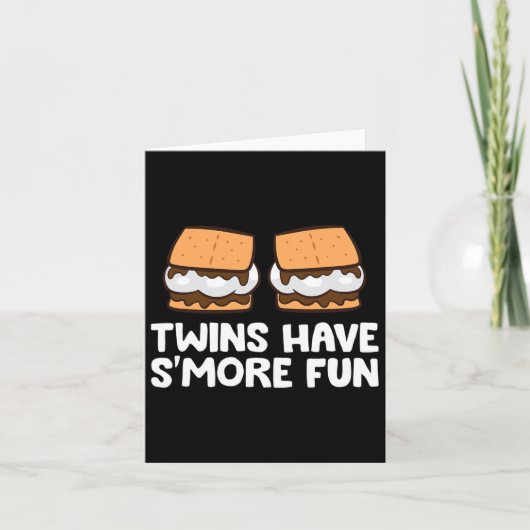 Twins hebben Smore Fun Twins Camping Smores Kaart (Voorkant)