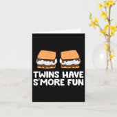 Twins hebben Smore Fun Twins Camping Smores Kaart (Gele Bloem)