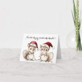 Twins Holiday Lights Baby Shower Thank You Card Bedankkaart
