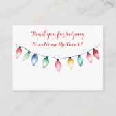 Twins Holiday Lights Diaper Raffle Card Informatiekaartje (Achterkant)