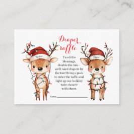 Twins Holiday Lights Diaper Raffle Card Informatiekaartje