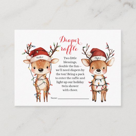 Twins Holiday Lights Diaper Raffle Card Informatiekaartje (Voorkant)
