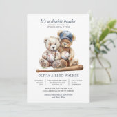 Twins Honkbal Dubbel Header Beer Baby Shower Kaart (Staand voorkant)