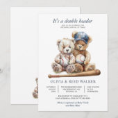 Twins Honkbal Dubbel Header Beer Baby Shower Kaart (Voorkant / Achterkant)