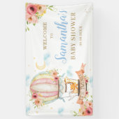 Twins Hot Air Balloon Animals Welkomstachtergrond Spandoek (Verticaal)