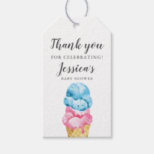 Twins Ice Cream Baby shower Gift Labels Cadeaulabel