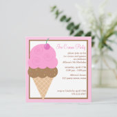 Twins Ice Cream Cone Birthday Party {2} Kaart (Staand voorkant)