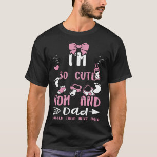 Twins Ik ben zo schattig mam en pap verdubbeld hun T-shirt