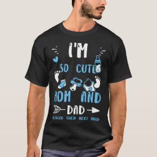 Twins Ik ben zo schattig mam en pap verdubbeld hun T-shirt