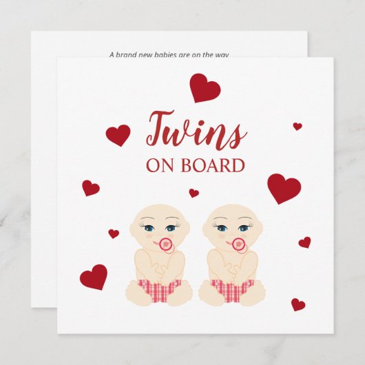 Twins Illustration in Red Design (Voorkant / Achterkant)