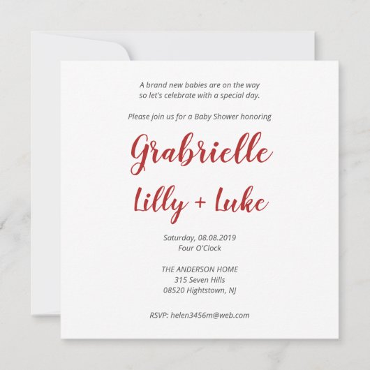 Twins Illustration in Red Design (Achterkant)