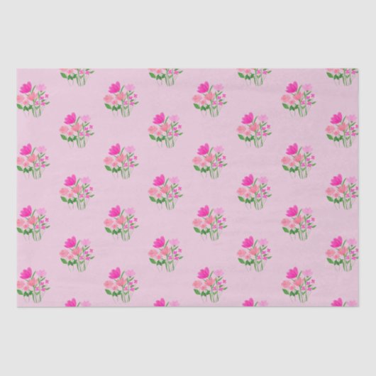 Twins in Bloom Joyful Pink Tissuepapier (Voorkant)