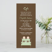 Twins in Green Wieg Baby shower Kaart (Staand voorkant)